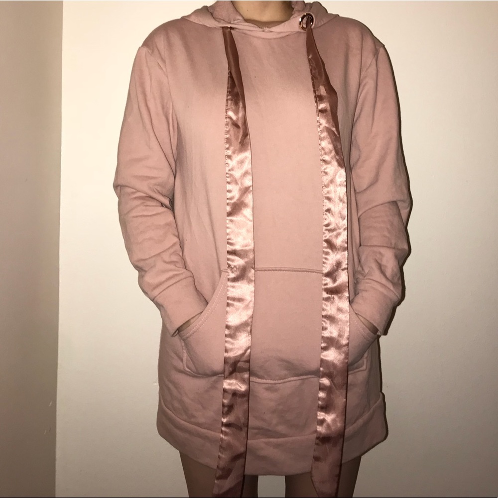 Pink hoodie dress